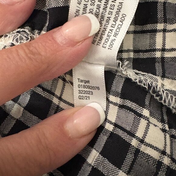 A New Day Plaid Midi Wrap Dress Womens Size Medium Puff Sleeves Belted Casual - Picture 8 of 9